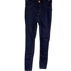 American Eagle AEO Women Blue Jeans Sky High Jegging Size 2 Dark Wash Stretchy